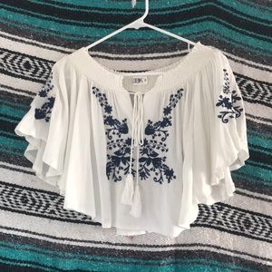 LF white off the shoulder blouse